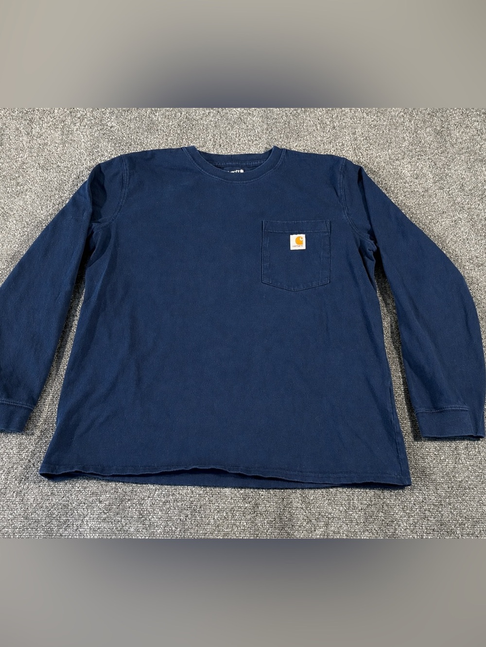 Carhartt Women’s Large Navy Loose Fit Heavyweight Long Sleeve Pocket Tee